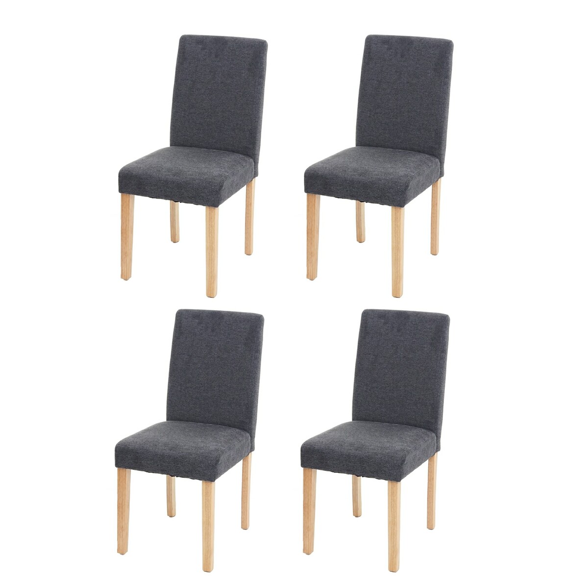 Bild 1 von 4er-Set Esszimmerstuhl Stuhl Küchenstuhl Littau ~ Textil, anthrazitgrau, helle Beine