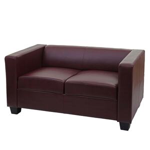 2er Sofa Lille ~ Kunstleder, rot-braun