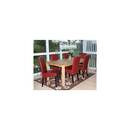 Bild 1 von 6er-Set Esszimmerstuhl Lecce II, Leder ~ rot, dunkle Beine