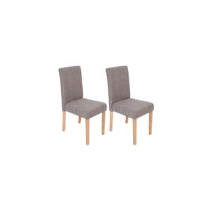 2er-Set Esszimmerstuhl Stuhl Küchenstuhl Littau ~ Textil, grau, helle Beine