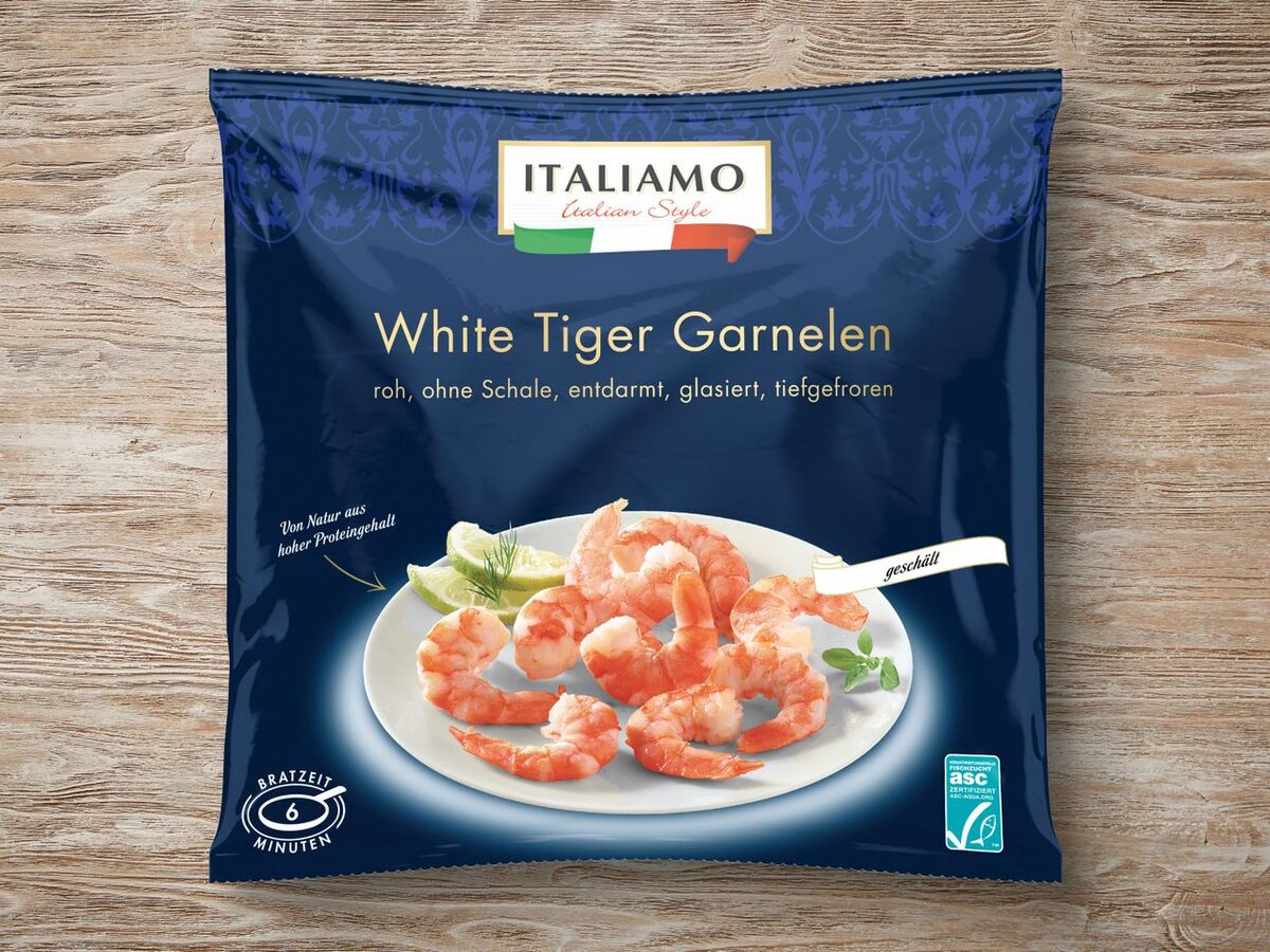 Bild 1 von Italiamo ASC White Tiger Garnelen, 
         800 g; Abtropfgewicht: 720 g