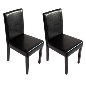 2er-Set Esszimmerstuhl Küchenstuhl Stuhl Littau ~ schwarz, dunkle Beine