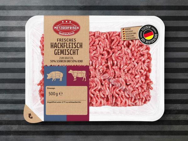 Bild 1 von Metzgerfrisch Frisches Hackfleisch, gemischt, 
         500 g