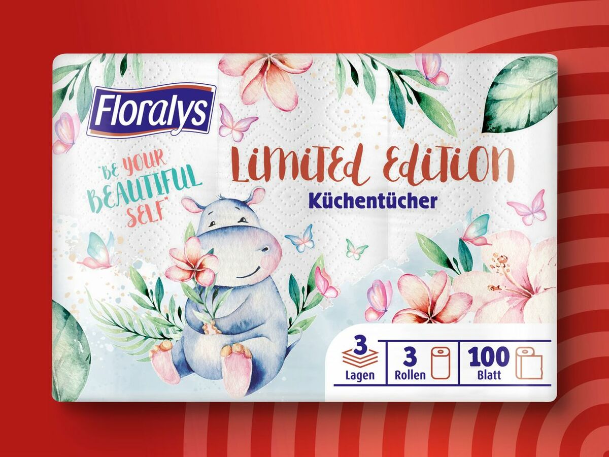 Bild 1 von Floralys Küchentücher mit Dekor, 
         3x 100 Blatt