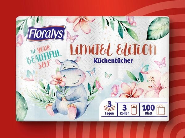 Bild 1 von Floralys Küchentücher mit Dekor, 
         3x 100 Blatt