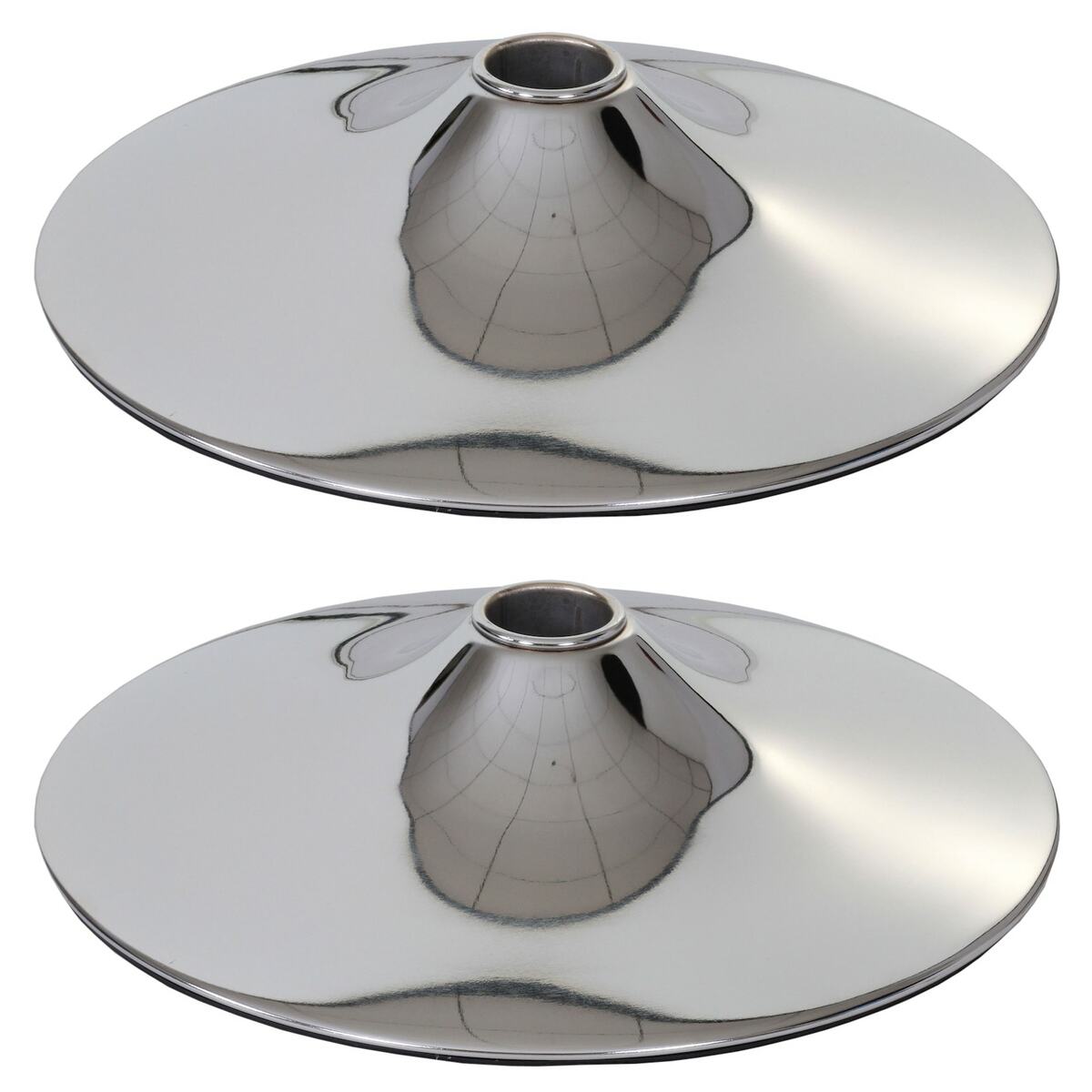 Bild 1 von 2er-Set Fußplatte Fuß Fußteller für Barhocker Loungesessel, chromoptik ~ Ø 45cm