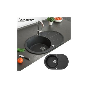 Granit Spüle Küchenspüle Einbauspüle Spülbecken+Drehexcenter+Siphon Schwarz