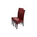 Bild 1 von 2er-Set Esszimmerstuhl Küchenstuhl Stuhl Crotone, LEDER ~ rot, dunkle Beine