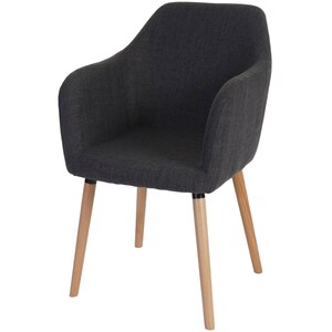Esszimmerstuhl Vaasa T381, Stuhl Küchenstuhl, Retro 50er Jahre Design ~ Textil, grau, helle Beine