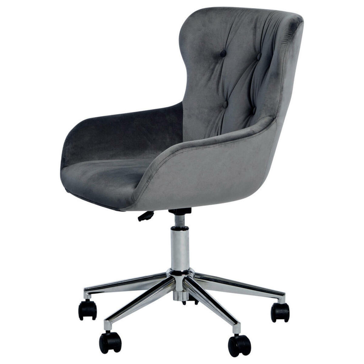 Bild 1 von Livetastic Drehstuhl, Grau, Chrom, Metall, Kunststoff, Textil, Flachrohr, Drehkreuz, 57x62x83-93 cm, Arbeitszimmer, Bürostühle, Drehstühle