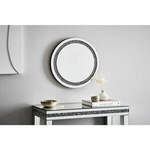 Carryhome Wandspiegel, Silber, Kunststoff, Glas, rund, 50x50x2.7 cm, senkrecht und waagrecht montierbar, Wohnspiegel, Wandspiegel