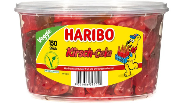 Bild 1 von Haribo Fruchtgummi Kirsch Cola Runddose Veggie