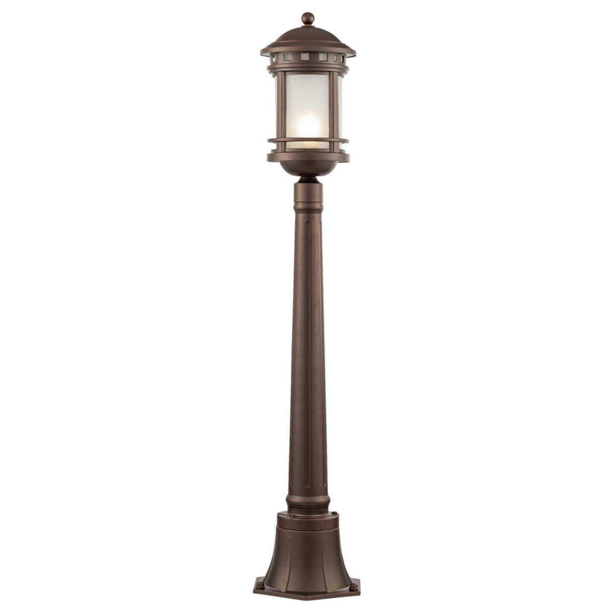 Bild 1 von Wegeleuchte, Braun, Metall, Glas, 22.5x105x22.5 cm, CE, gleichmäßige Lichtverteilung, Lampen & Leuchten, Außenbeleuchtung, Wegbeleuchtung, Wegeleuchten