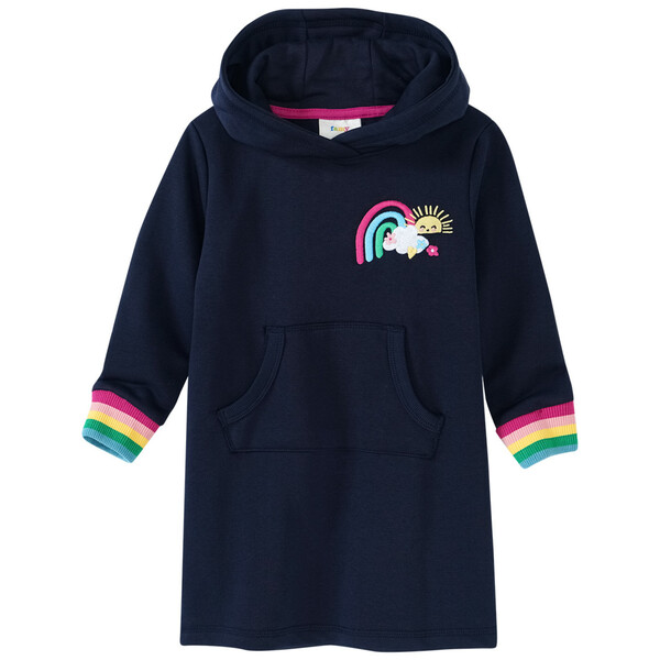 Bild 1 von Mädchen Sweatkleid mit Regenbogen-Stickerei DUNKELBLAU