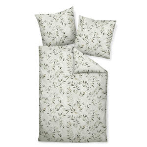 Janine Bettwäsche, Grau, Grün, Textil, Floral, 155 cm, Textiles Vertrauen - Oeko-Tex®, Oeko-Tex® Made IN Green, pflegeleicht, atmungsaktiv, hautfreundlich, angenehm wärmend, saugfähig, schadsto