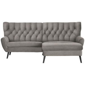 Stylife Ecksofa, Taupe, Textil, Buche, vollmassiv, Uni, 4-Sitzer, Ottomane rechts, L-Form, 237x165 cm, Typenauswahl, Stoffauswahl, seitenverkehrt erhältlich, Rücken echt, Armteil links, rechts, Woh