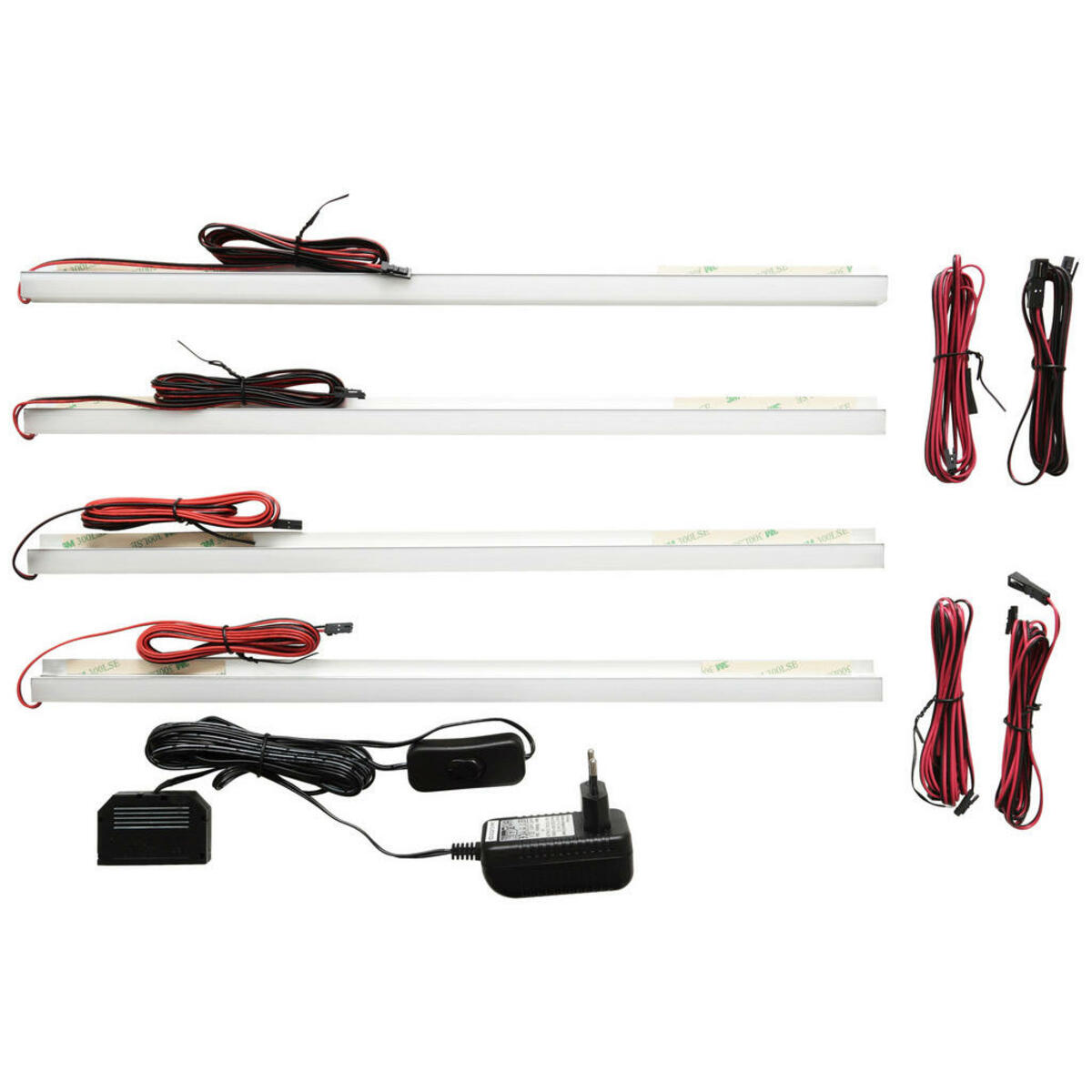 Bild 1 von Mid.you Glasbodenbeleuchtungs-Set, Silber, Metall, Kunststoff, 45x2x2 cm, Lampen & Leuchten, Innenbeleuchtung, Schrankbeleuchtung