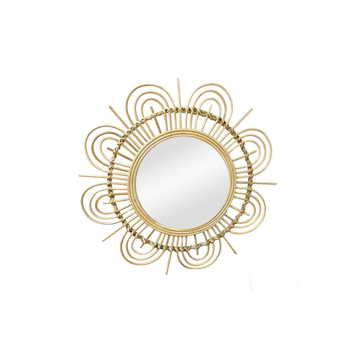 Bild 1 von Mid.you Spiegel, Holz, Glas, Rattan,Rattan, 51x51x2 cm, Wohnspiegel, Wandspiegel