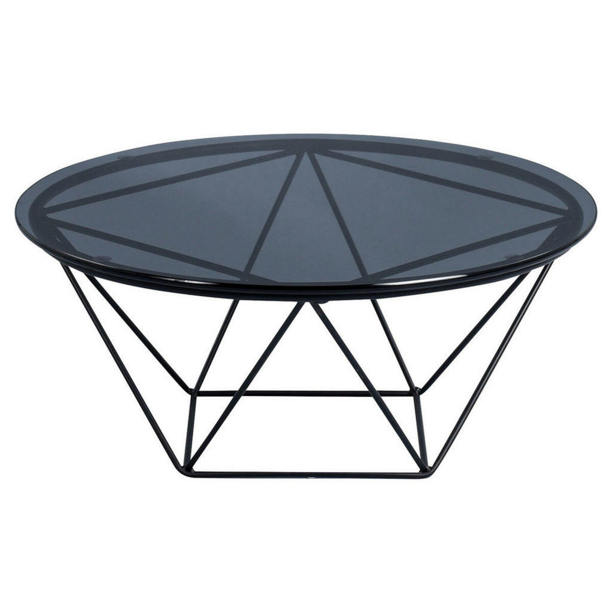 Bild 1 von Boxxx Couchtisch, Grau, Schwarz, Metall, Glas, rund, Gittergestell, 70x30 cm, Wohnzimmer, Wohnzimmertische, Couchtische, Glas-Couchtische