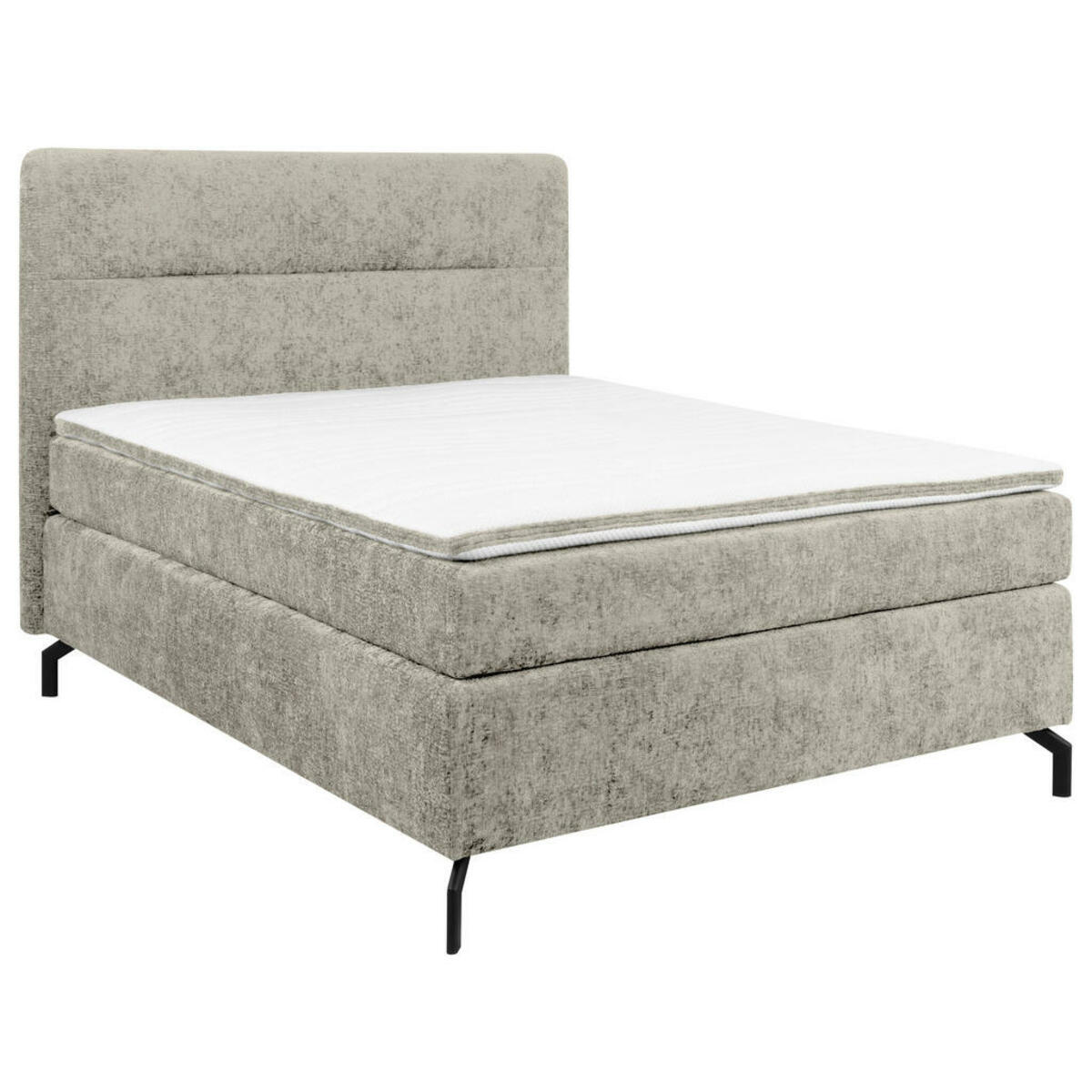 Bild 1 von Esposa Boxspringbett, Hellgrau, Textil, H2, Höhe ca. 17 cm, 140x200 cm, Stoffauswahl, Topper durchgehend, Matratze in verschiedenen Härtegraden erhältlich, Schlafzimmer, Betten, Boxspringbetten