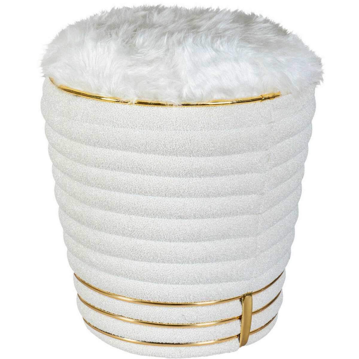 Bild 1 von Mid.you Hocker, Weiß, Gold, Textil, 50 cm, Wohnzimmer, Hocker, Sitzhocker