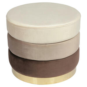 Mid.you Hocker, Braun, Gold, Beige, Textil, rund, 42 cm, Wohnzimmer, Hocker, Sitzhocker