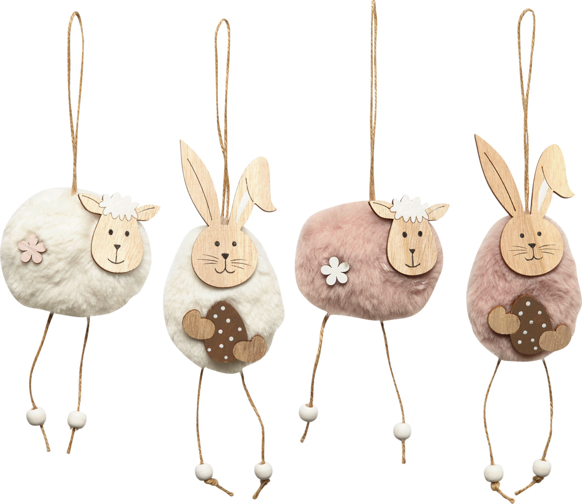 Bild 1 von Dekorieren & Einrichten Beh.Fellschaf, Fellhase mit Ei 4f. 1St*