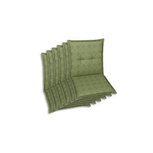 Sesselauflagenset, Grün, Textil, 6-teilig, Raute, Füllung: Schaumstoff, Vlies, 50x6x100 cm, Oeko-Tex® Standard 100, pflegeleicht, hochwertige Qualität, langlebig, für den Außenbereich geeignet,