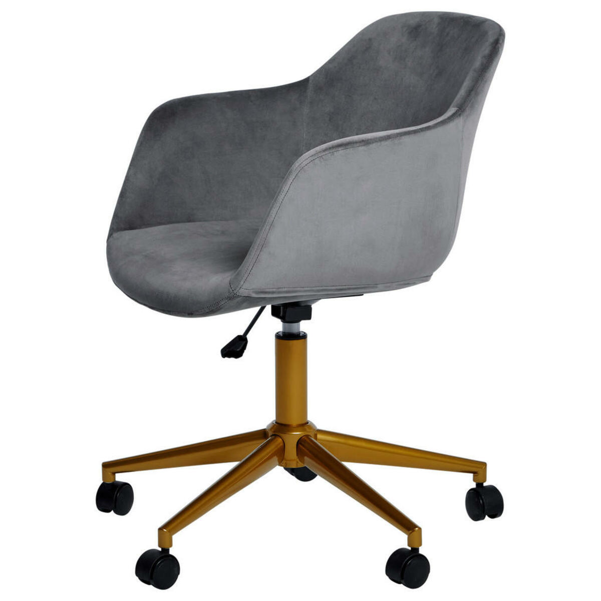 Bild 1 von Livetastic Drehstuhl, Grau, Gold, Metall, Kunststoff, Textil, Rollen, Rundrohr, 56.5x59x78-87 cm, gepolsterte Armlehnen, Arbeitszimmer, Bürostühle, Drehstühle