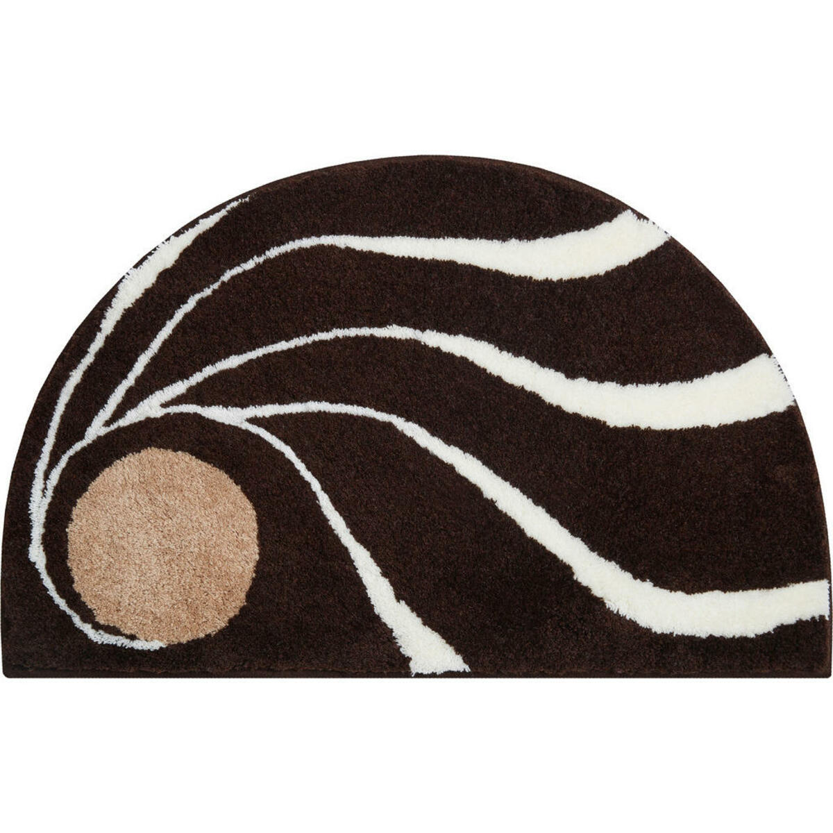 Bild 1 von Grund Badteppich Colani 18, Braun, Textil, Wellen, rechteckig, 50 cm, Oeko-Tex® Standard 100, rutschfest, Badtextilien, Badematten