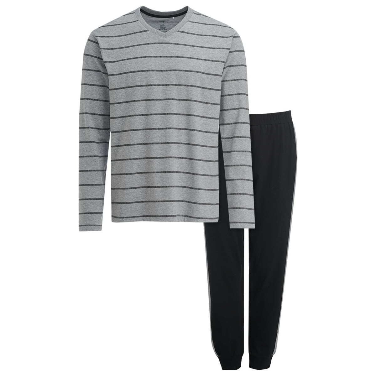Bild 1 von Herren Schlafanzug mit Streifen-Optik HELLGRAU / SCHWARZ