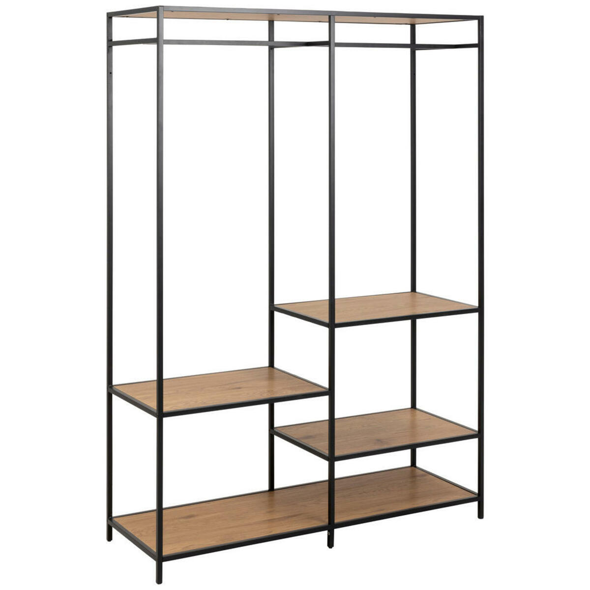 Bild 1 von Livetastic Garderobe, Schwarz, Metall, 4 Fächer, 121.6x174x43 cm, Garderobe, Garderoben-Sets