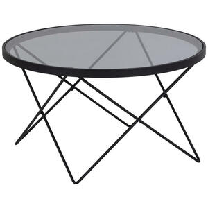 Livetastic Couchtisch, Grau, Glas, rund, 80x45 cm, Wohnzimmer, Wohnzimmertische, Couchtische