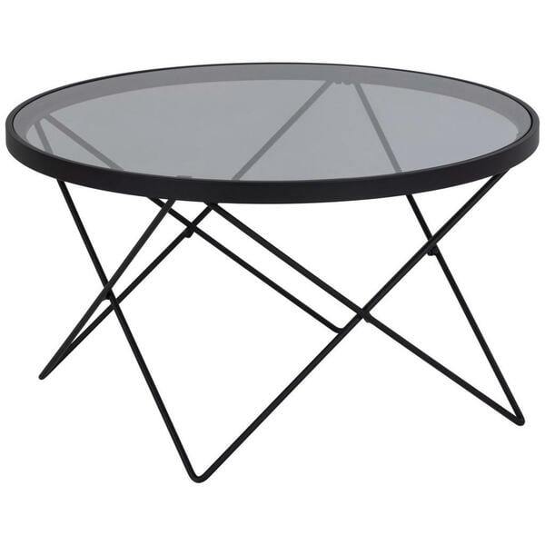 Bild 1 von Livetastic Couchtisch, Grau, Glas, rund, 80x45 cm, Wohnzimmer, Wohnzimmertische, Couchtische