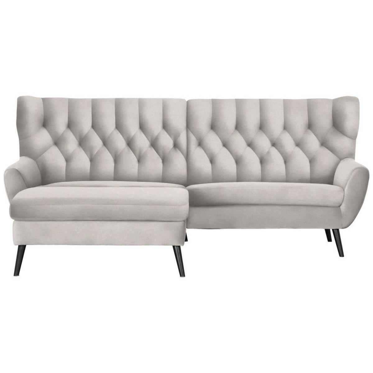 Bild 1 von Stylife Ecksofa, Beige, Textil, Buche, vollmassiv, Uni, 4-Sitzer, Ottomane links, L-Form, 237x165 cm, Typenauswahl, Stoffauswahl, seitenverkehrt erhältlich, Rücken echt, Armteil links, rechts, Wohn
