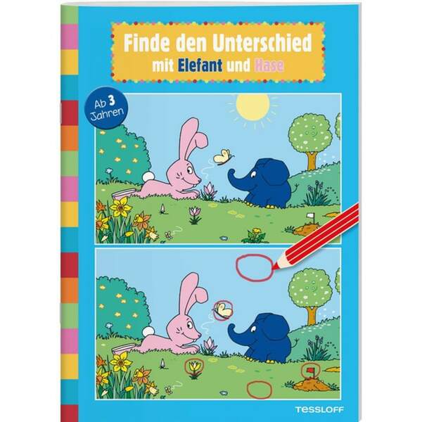 Bild 1 von Finde den Unterschied mit Elefant und Hase