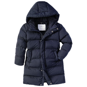 Jungen Puffer-Mantel mit Kapuze DUNKELBLAU