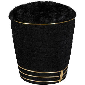 Mid.you Hocker, Schwarz, Gold, Textil, 50 cm, Wohnzimmer, Hocker, Sitzhocker