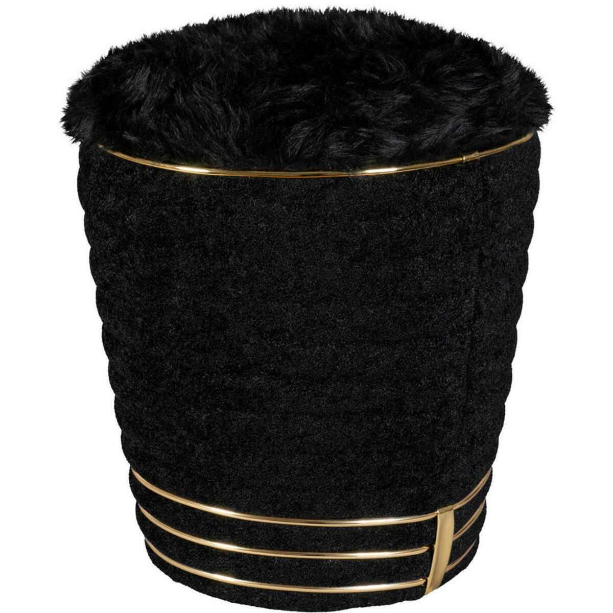 Bild 1 von Mid.you Hocker, Schwarz, Gold, Textil, 50 cm, Wohnzimmer, Hocker, Sitzhocker