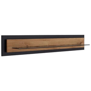 Mid.you Wandboard, Wildeiche, Holz, Glas, Wildeiche, furniert, massiv, 150x26x23 cm, Wohnzimmer, Regale, Wandboards