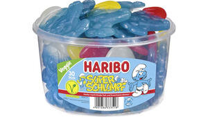 Haribo Fruchtgummi Super-Schlumpf Runddose Veggie