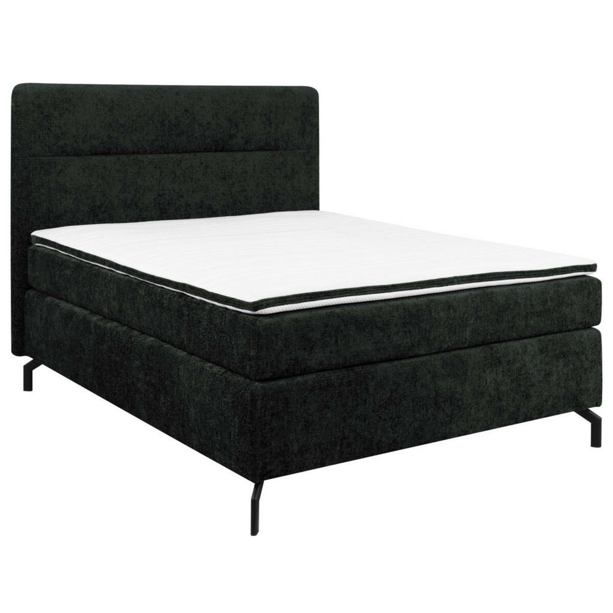 Bild 1 von Esposa Boxspringbett, Schwarz, Textil, H2, Höhe ca. 17 cm, 140x200 cm, Stoffauswahl, Topper durchgehend, Matratze in verschiedenen Härtegraden erhältlich, Schlafzimmer, Betten, Boxspringbetten