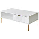 Bild 1 von Livetastic Couchtisch, Weiß, Gold, Metall, 1 Schubladen, rechteckig, Rundrohr, 55x39 cm, offenes Fach, einfacher Aufbau, Wohnzimmer, Wohnzimmertische, Couchtische