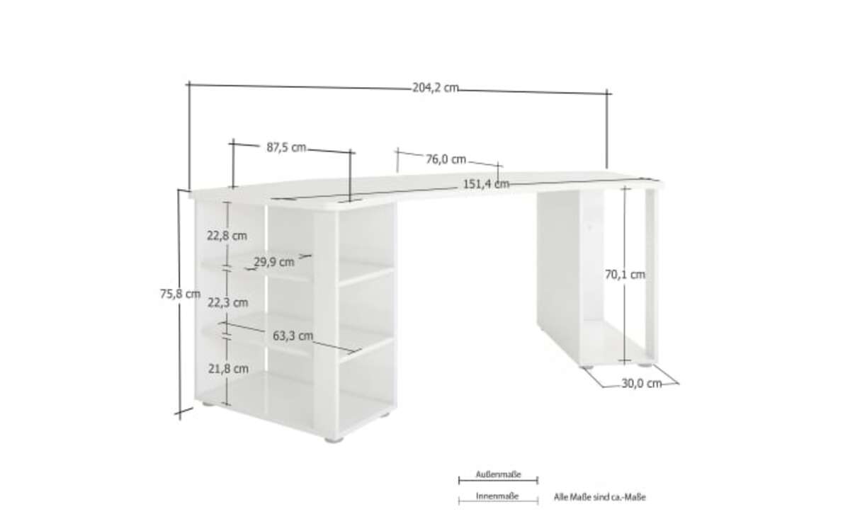 Bild 2 von Gaming-Schreibtisch Pippo, Hochglanz schwarz