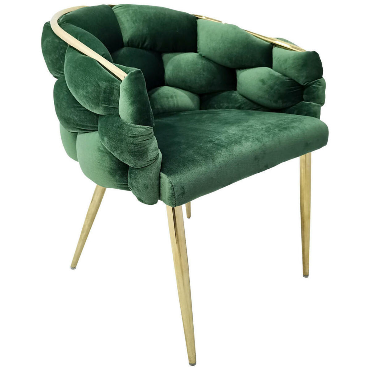 Bild 1 von Mid.you Armlehnstuhl-Set, Grün, Gold, Textil, Rundrohr, 65x79x61 cm, Esszimmer, Stühle, Esszimmerstühle, Esszimmerstühle-Set