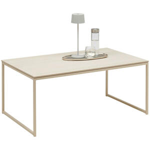 Carryhome Couchtisch, Creme, Metall, Keramik, rechteckig, U-Form, 60x43 cm, einfacher Aufbau, Wohnzimmer, Wohnzimmertische, Couchtische, Metall-Couchtische