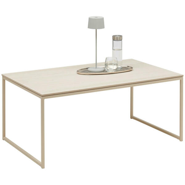 Bild 1 von Carryhome Couchtisch, Creme, Metall, Keramik, rechteckig, U-Form, 60x43 cm, einfacher Aufbau, Wohnzimmer, Wohnzimmertische, Couchtische, Metall-Couchtische