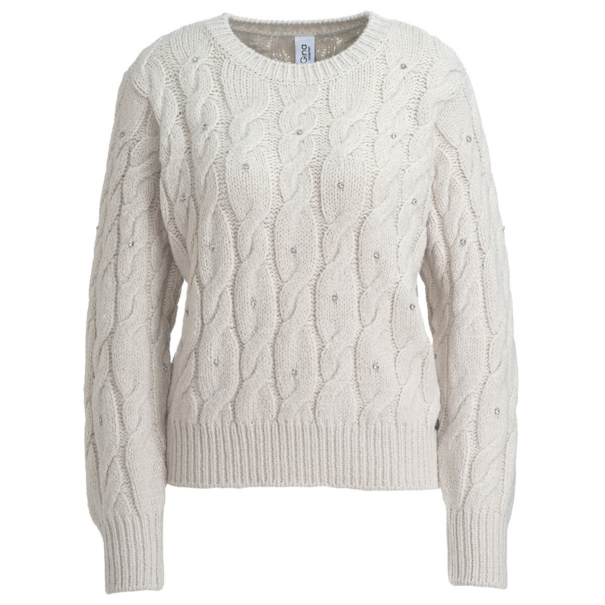Bild 1 von Damen Strickpullover mit Glitzersteinen BEIGE