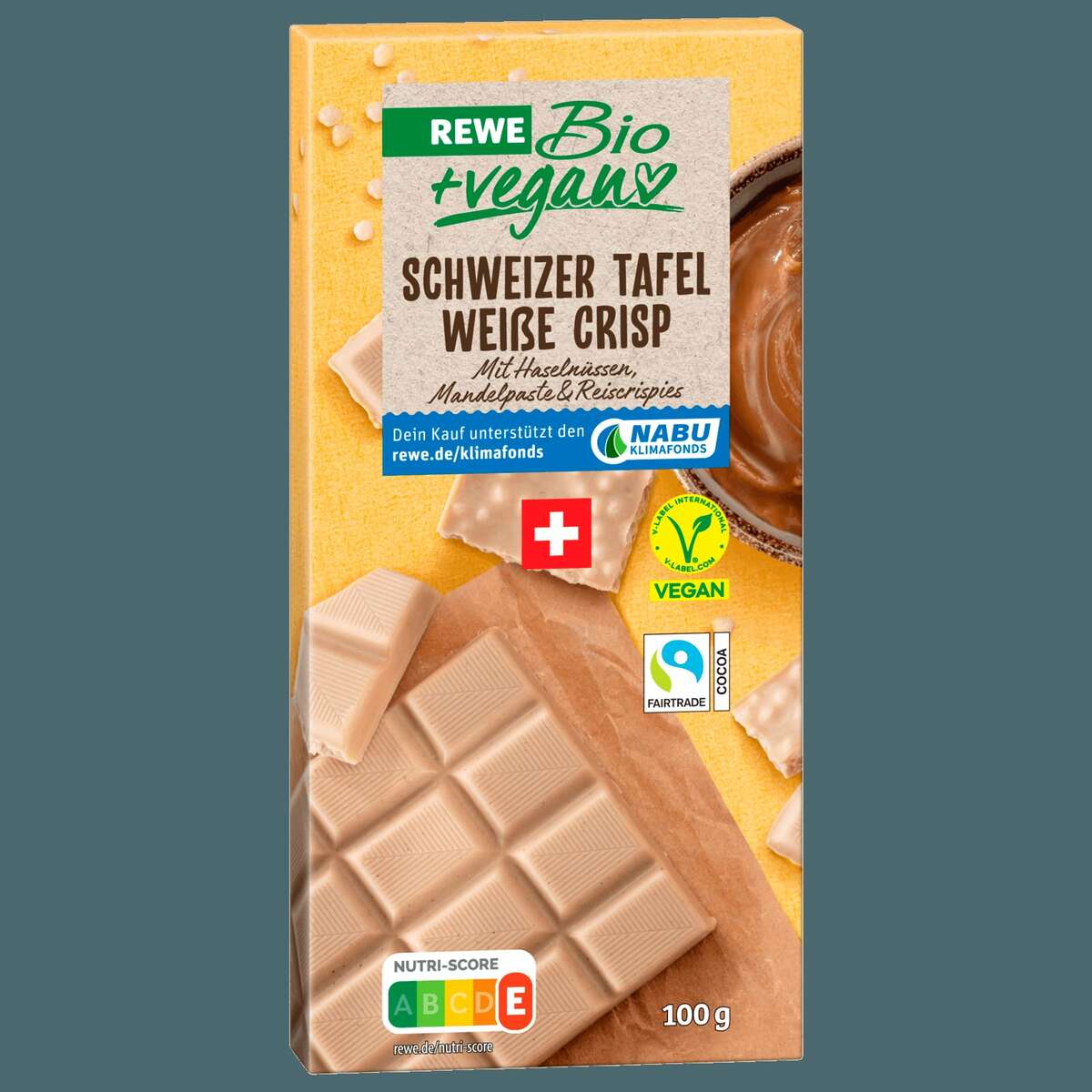 Bild 1 von REWE Bio + vegan Schweizer Nougat & Crisp 100g
