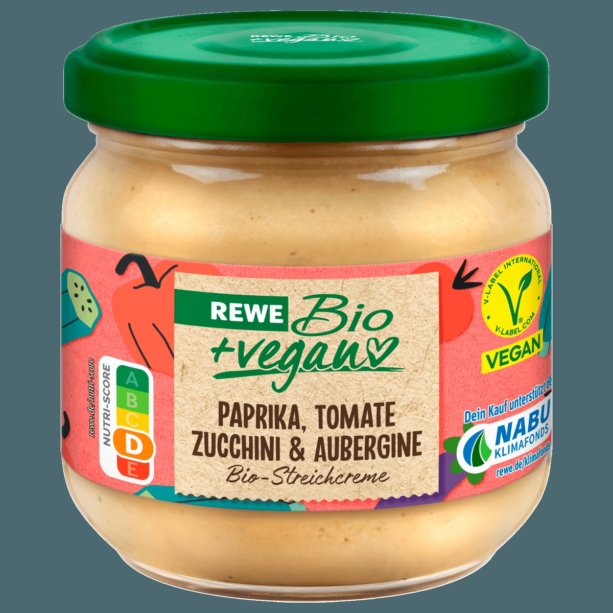 Bild 1 von REWE Bio + vegan Streichcreme Paprika, Tomate, Zucchini & Aubergine 180g